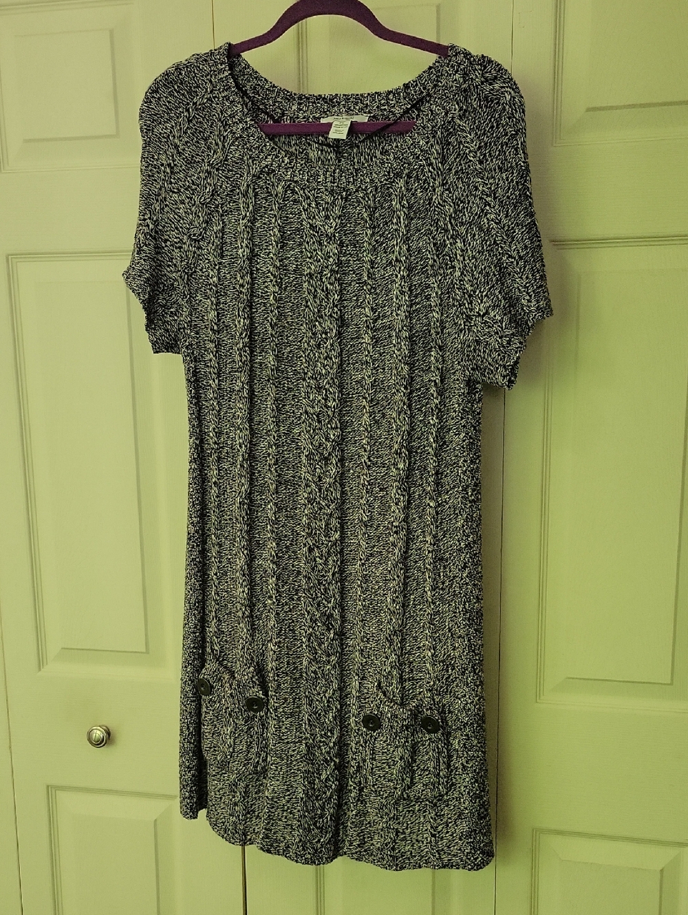 Style & Co. Women’s Short Sleeve Knit Dress in Black and White Sizw 2X